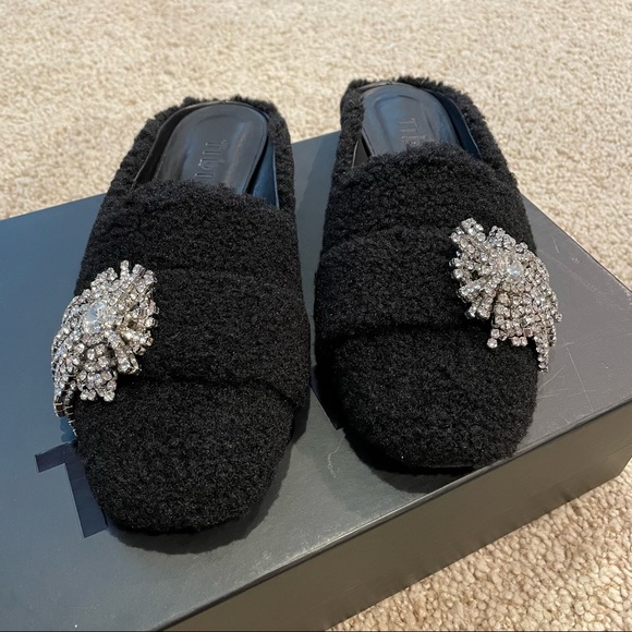 Black Tibi Alfie Slides NWT - Picture 2 of 5